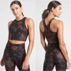 Athleta CONSCIOUS CROP Printed Sports Bra Top SZ XS